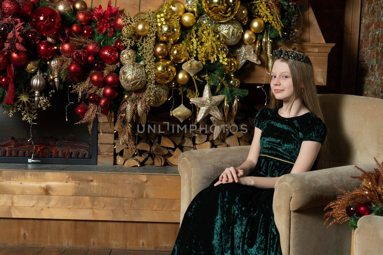 happy home girl female room smiling interior christmas winter sofa new year young