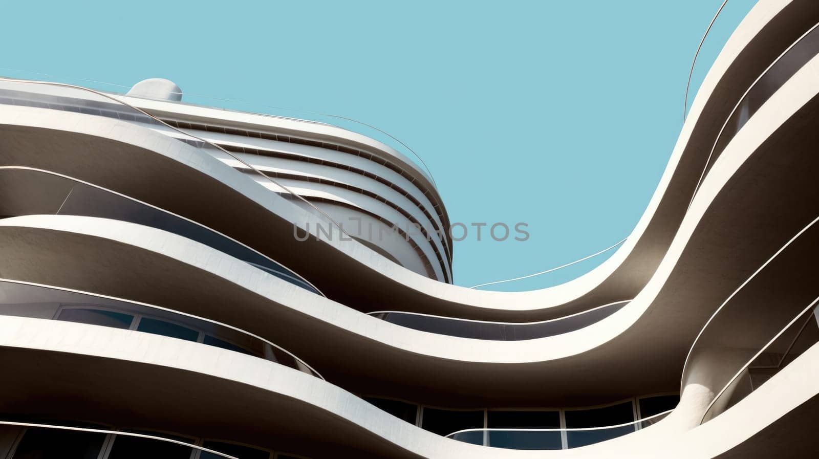 Architecture abstract, curve, wave. Generative AI imageG33.