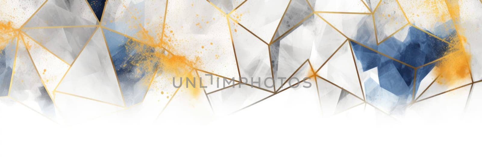 Abstract watercolor artwork mixed with buzzy geometric shapes for background of social media banner generative AI image