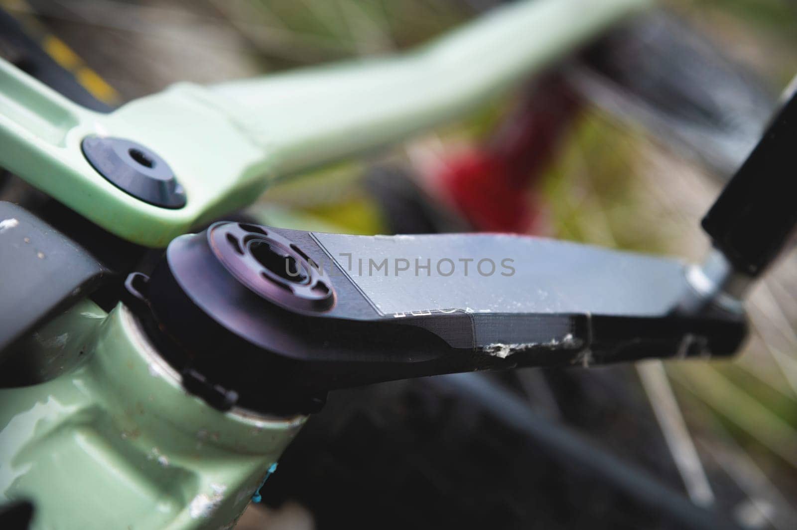 pedal mount close-up, sports mountain bike.