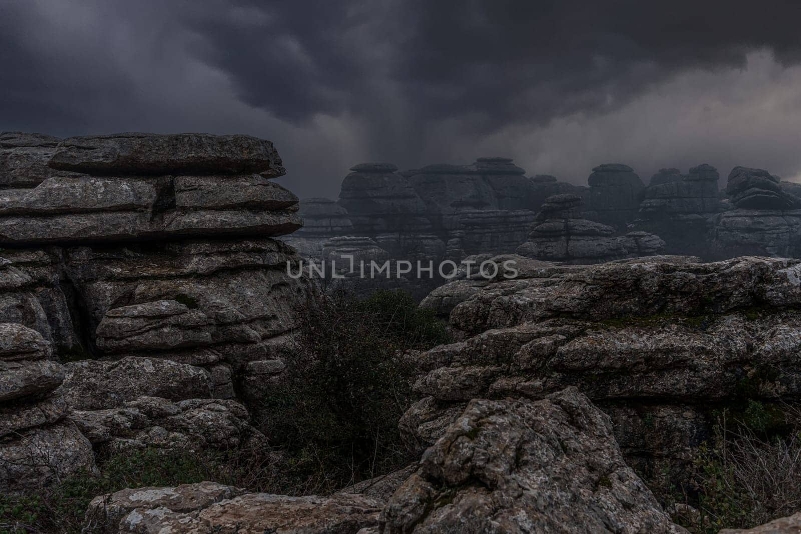 Photo of dark view of the Torcal de Antequera natural park