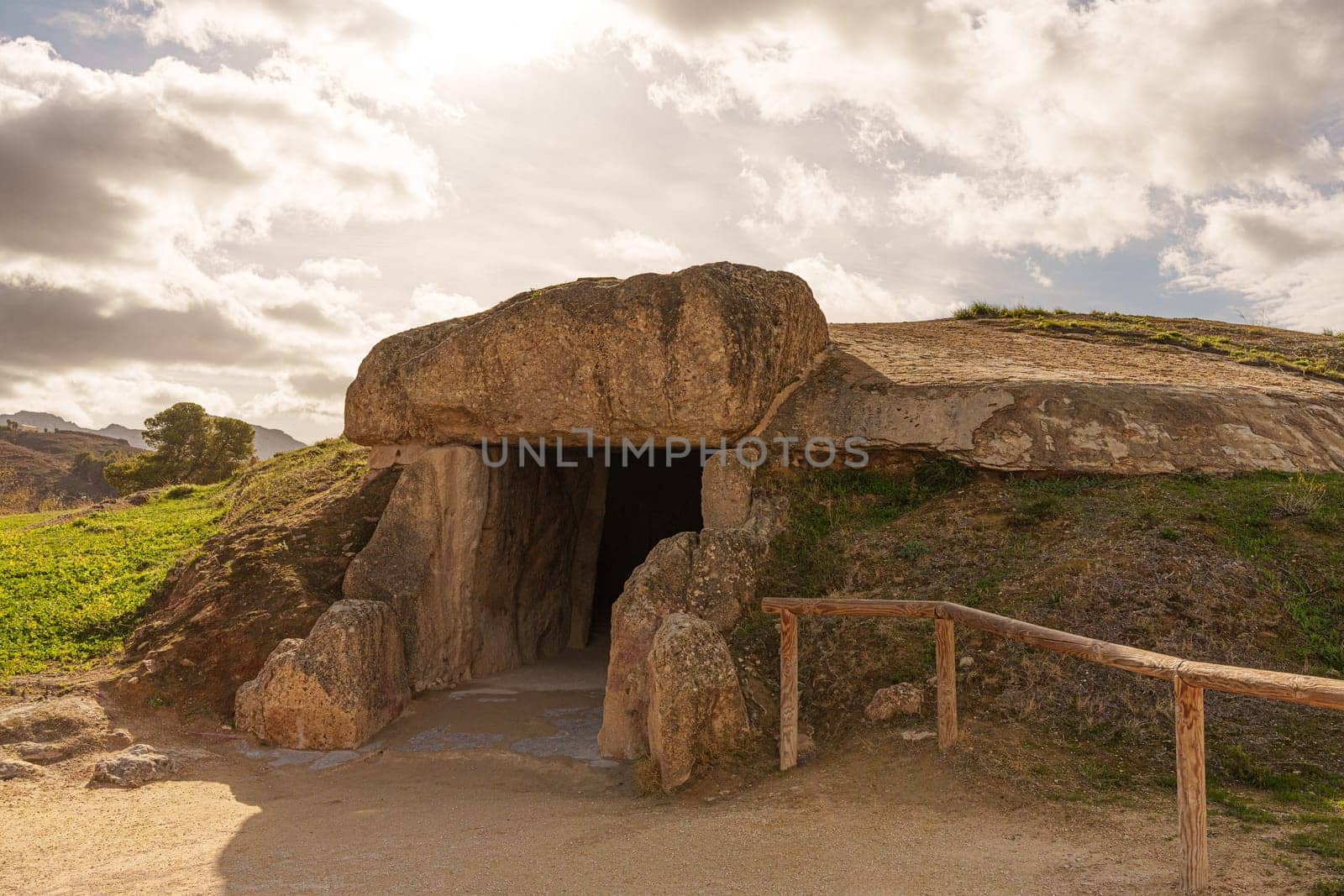 Photo of the Entrance to the Menga dolmen at the Antequera Dolmens Site