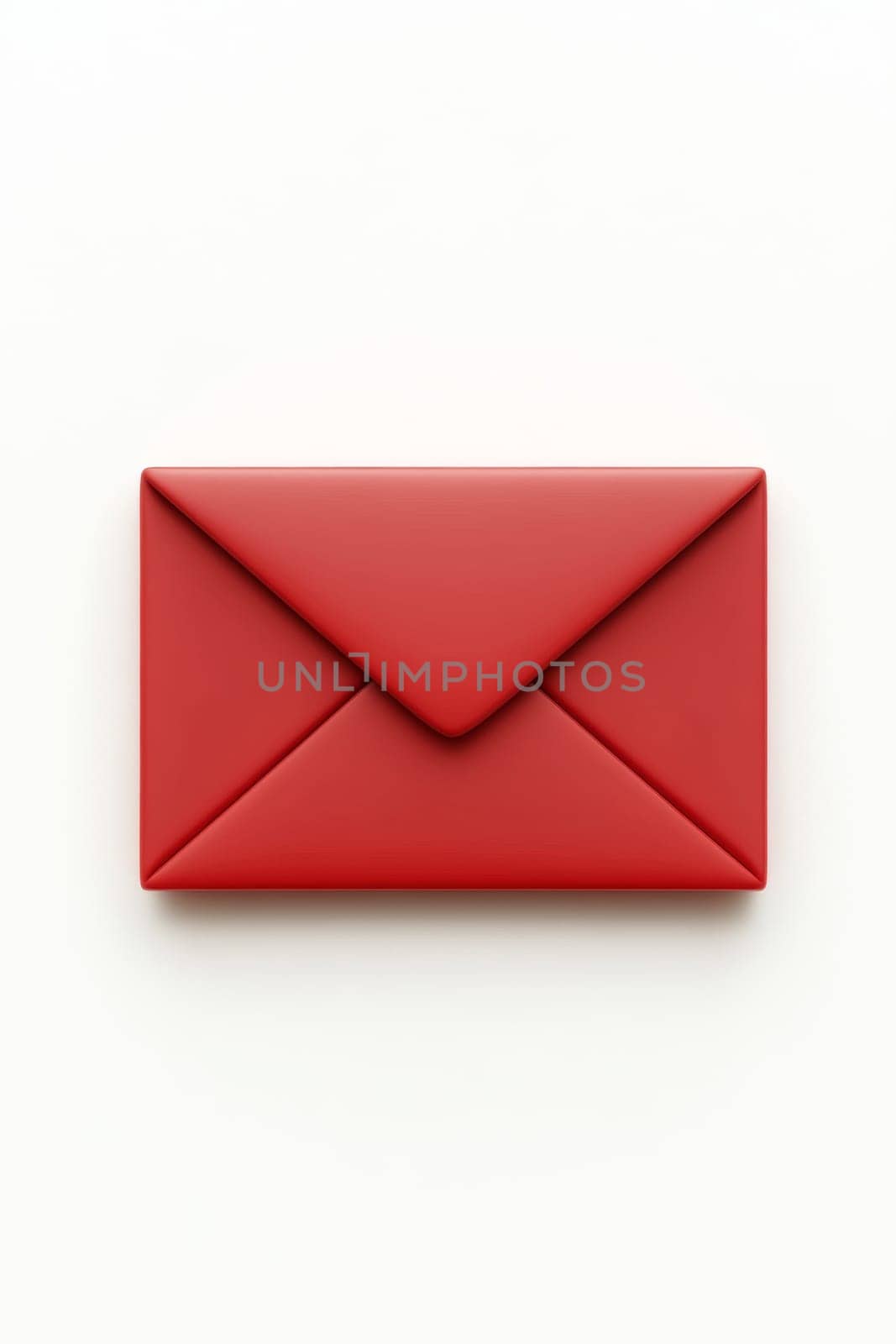 Red envelope on a white background. High quality photo