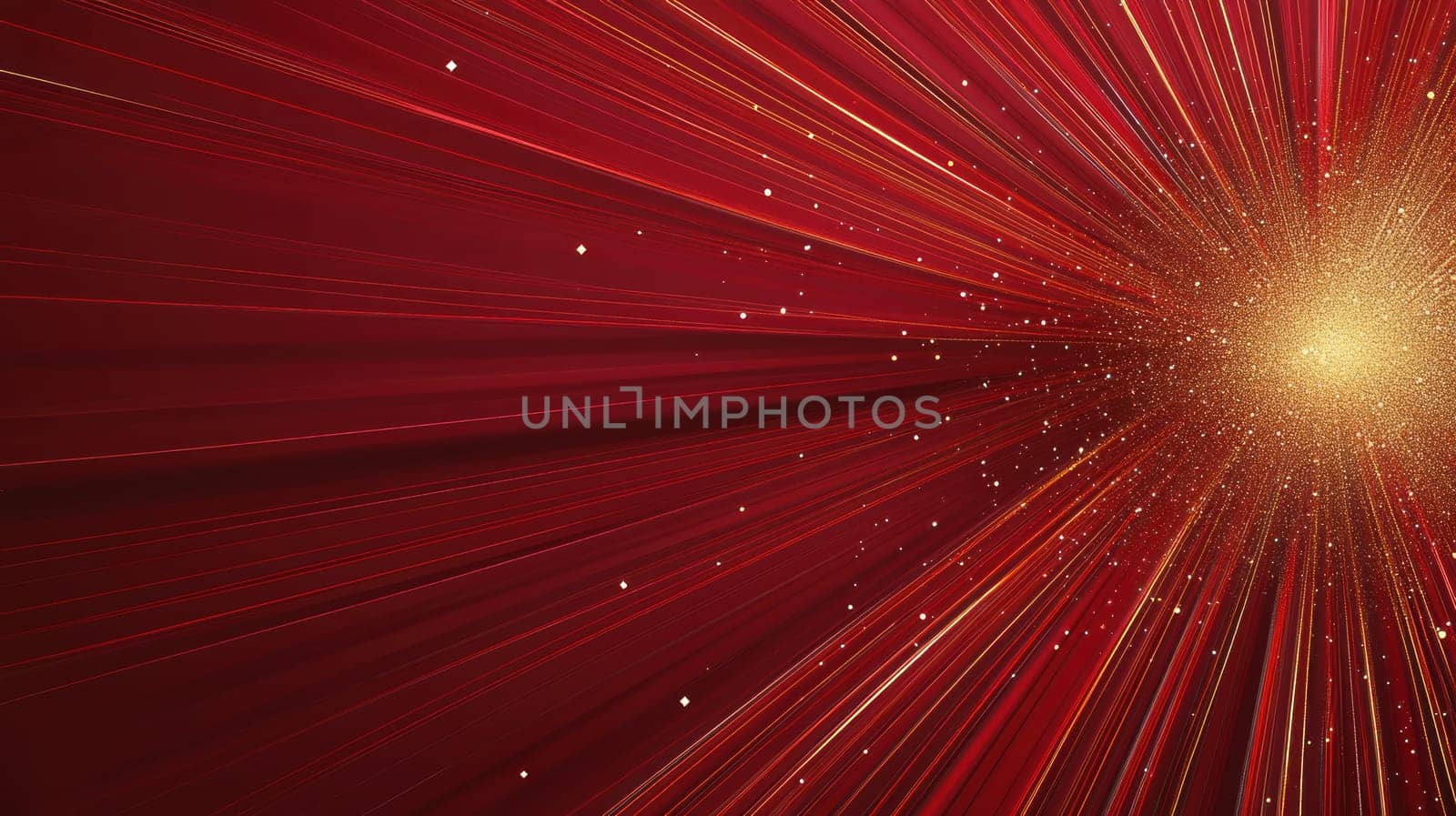Golden starburst pattern on deep red background, creating vibrant visual effect.