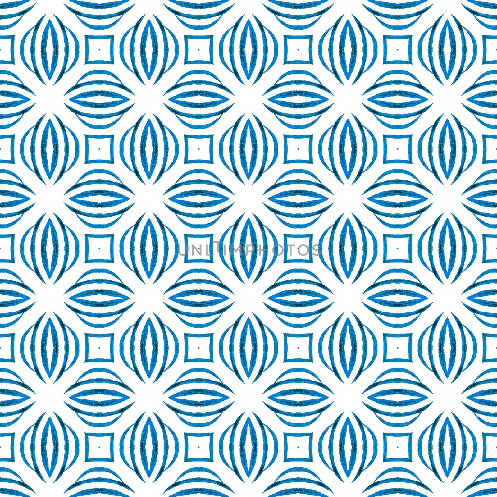 Organic tile. Blue excellent boho chic summer design. Textile ready dramatic print, swimwear fabric, wallpaper, wrapping. Trendy organic green border.