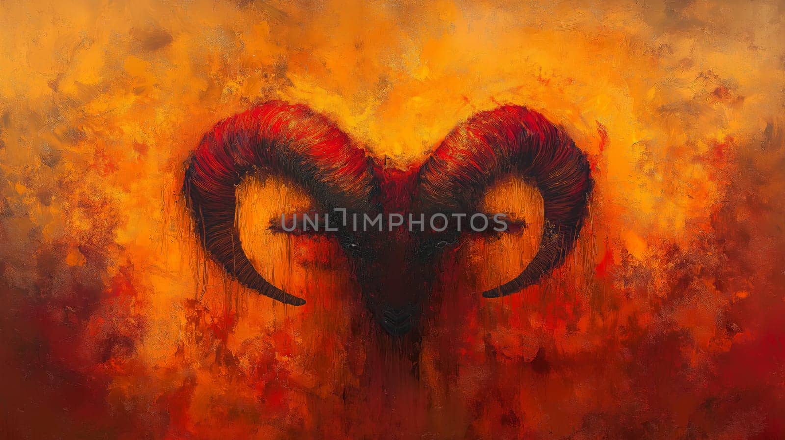 Dynamic abstract composition showcasing bold, sweeping strokes and vibrant color contrasts. the piece features deep reds and fiery oranges, creating an intense and energetic visual impact, ideal for modern decor.