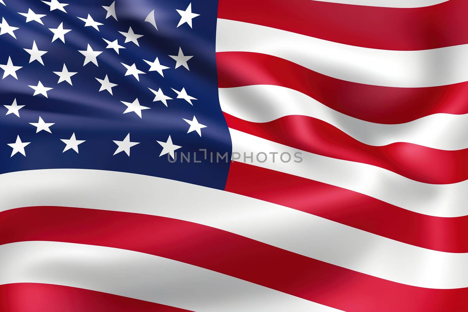 The American flag flutters gently in the wind, showcasing its iconic red and white stripes along with a blue field filled with white stars, representing unity and freedom across the nation.