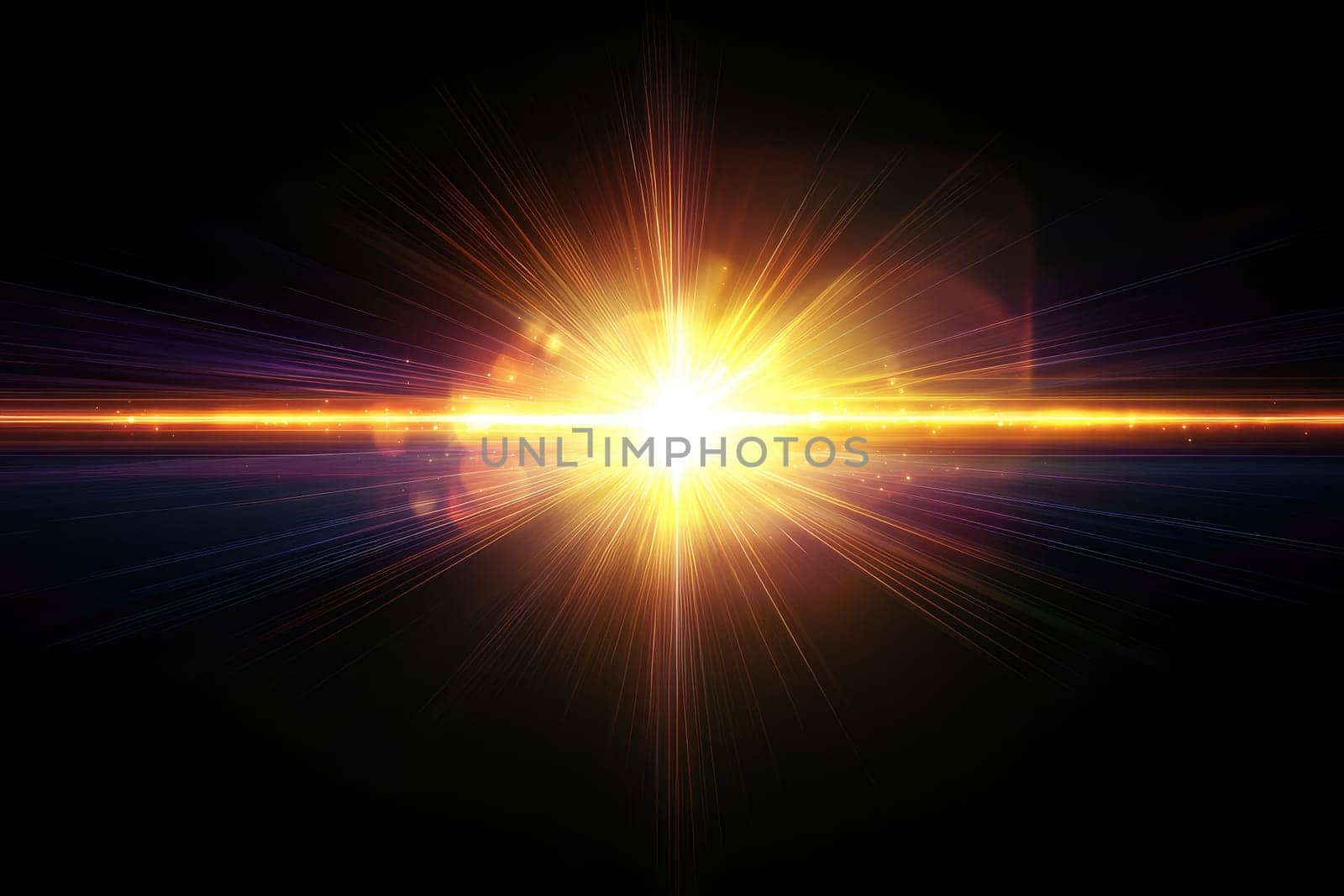 A stunning starburst effect showcasing radiant light rays emerging from a central point against a dark backdrop, ideal for enhancing creative and abstract projects.