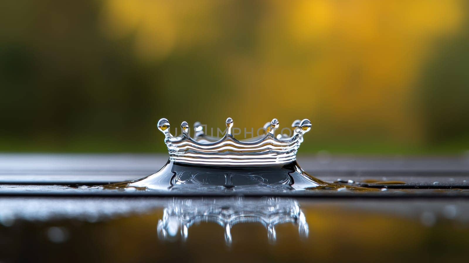 stunning splash of clear water creates beautiful crown shape, evoking tranquility.