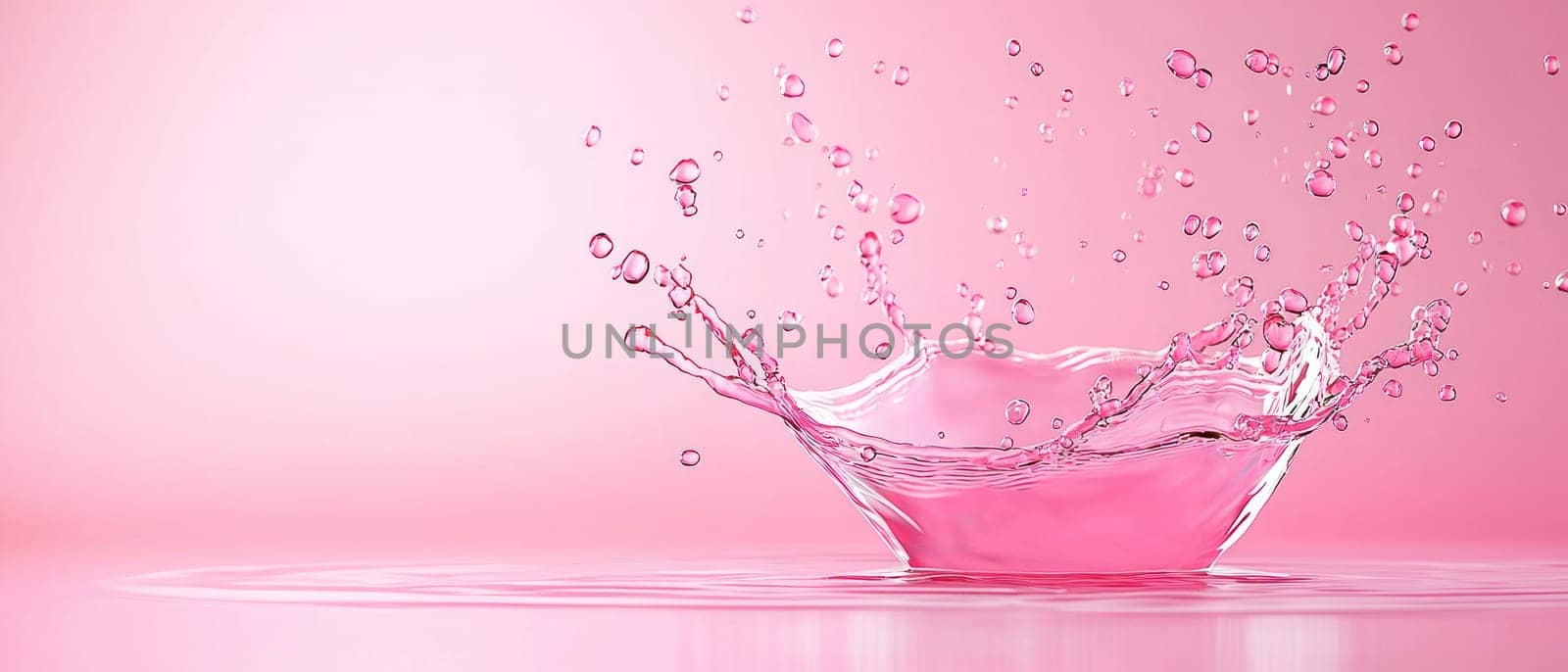 playful pink splash of liquid creates vibrant scene of motion and energy.