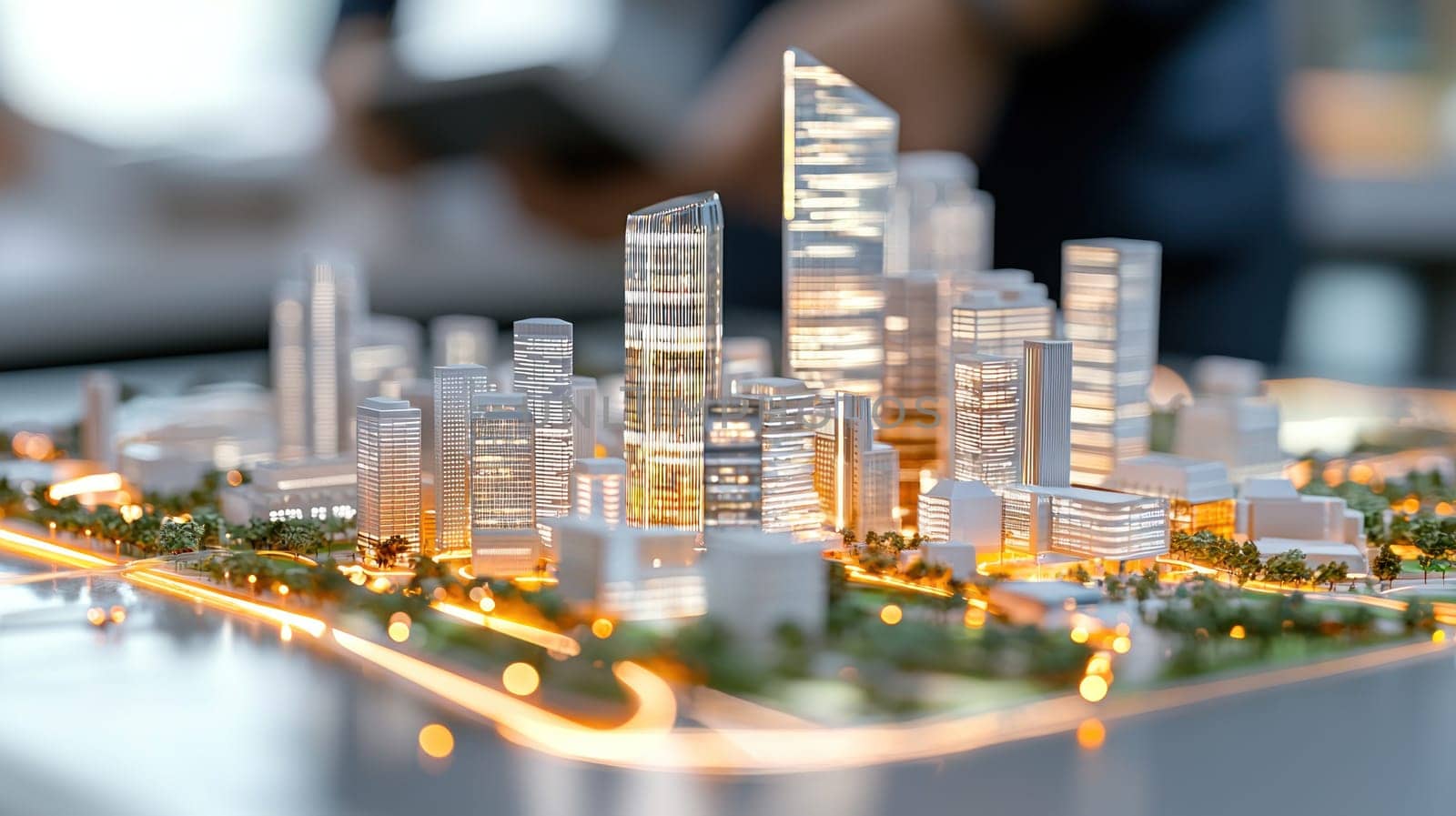 detailed smart city model showcasing modern architecture and urban planning.
