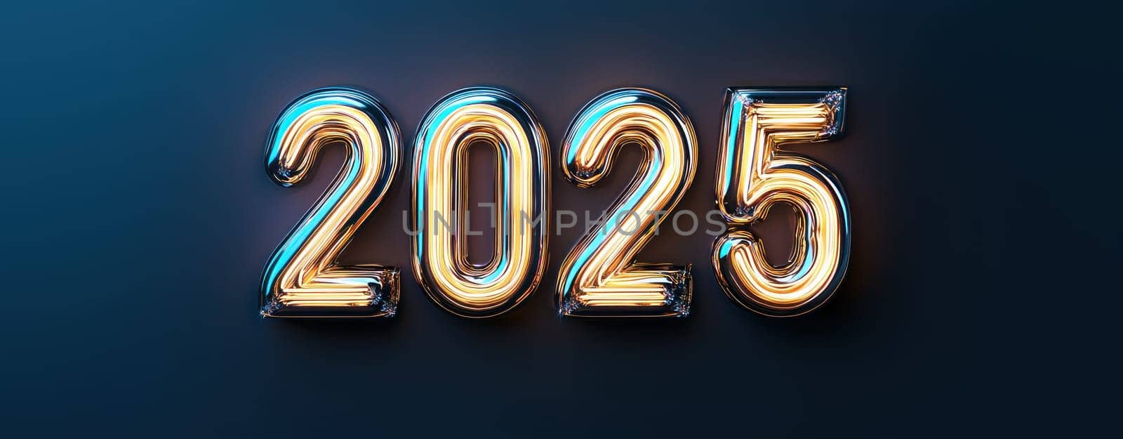 2025 metallic design with clean lines and glowing effect, perfect for modern themes.