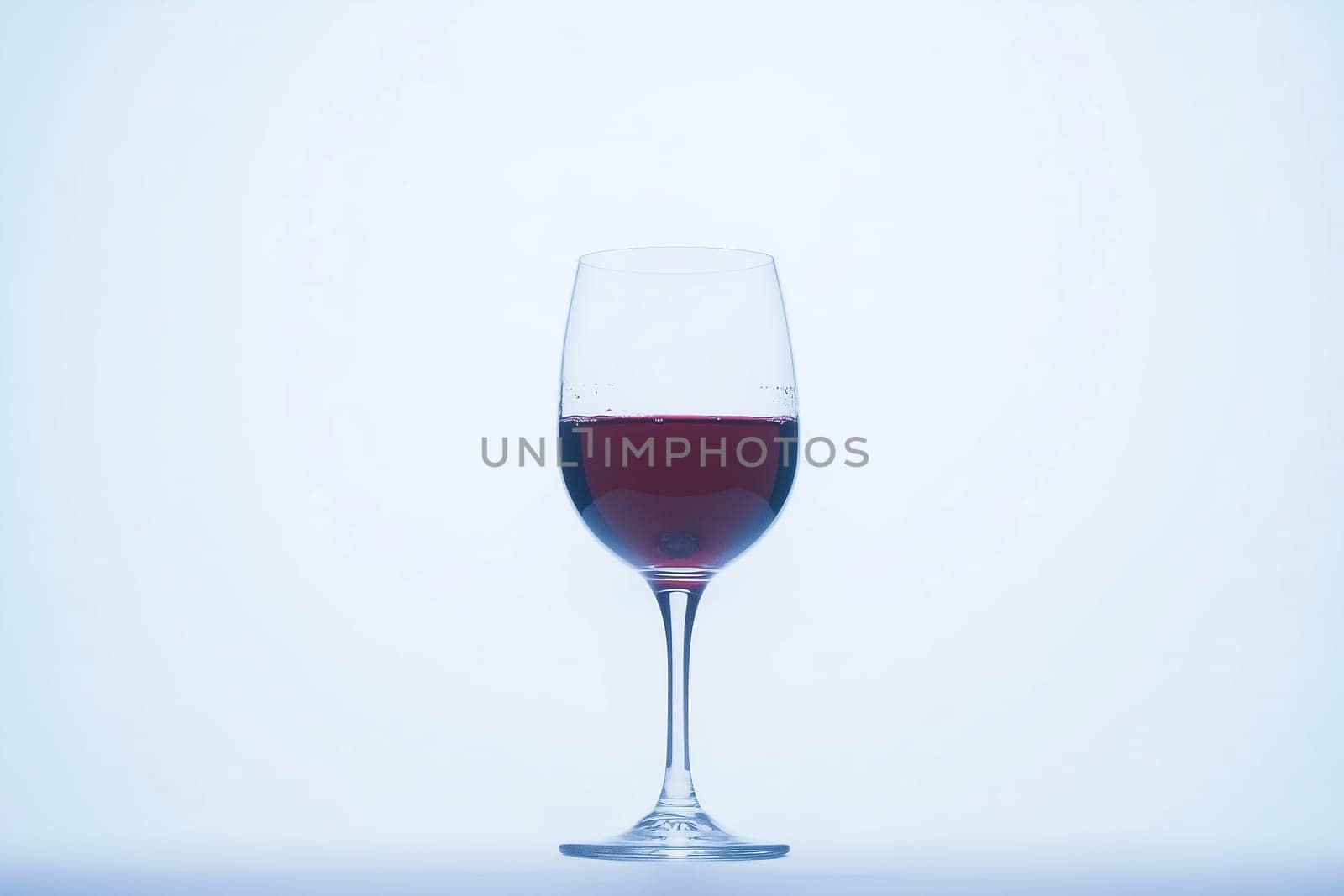 A clear wine glass captures the deep red hue of the wine it holds, standing against a softly lit background that enhances its elegance during twilight.