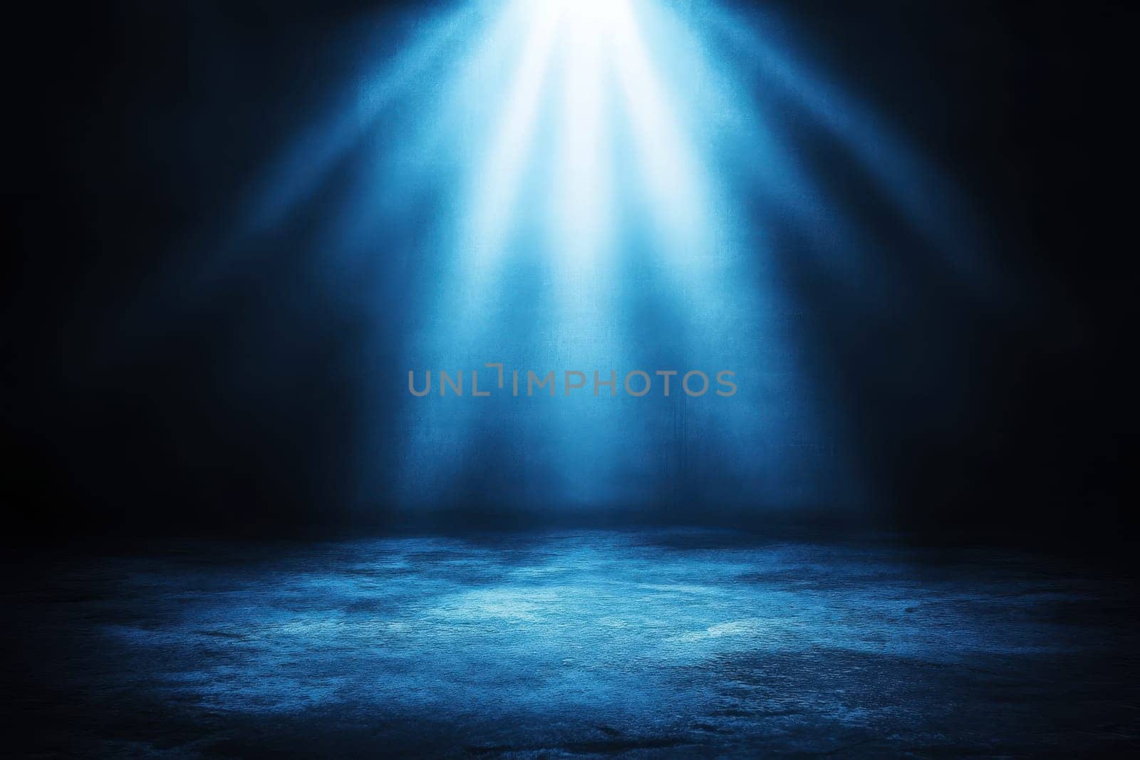 Midnight blue background illuminated by a cool spotlight shining from the top center, offering a gentle gradient and space for your message..
