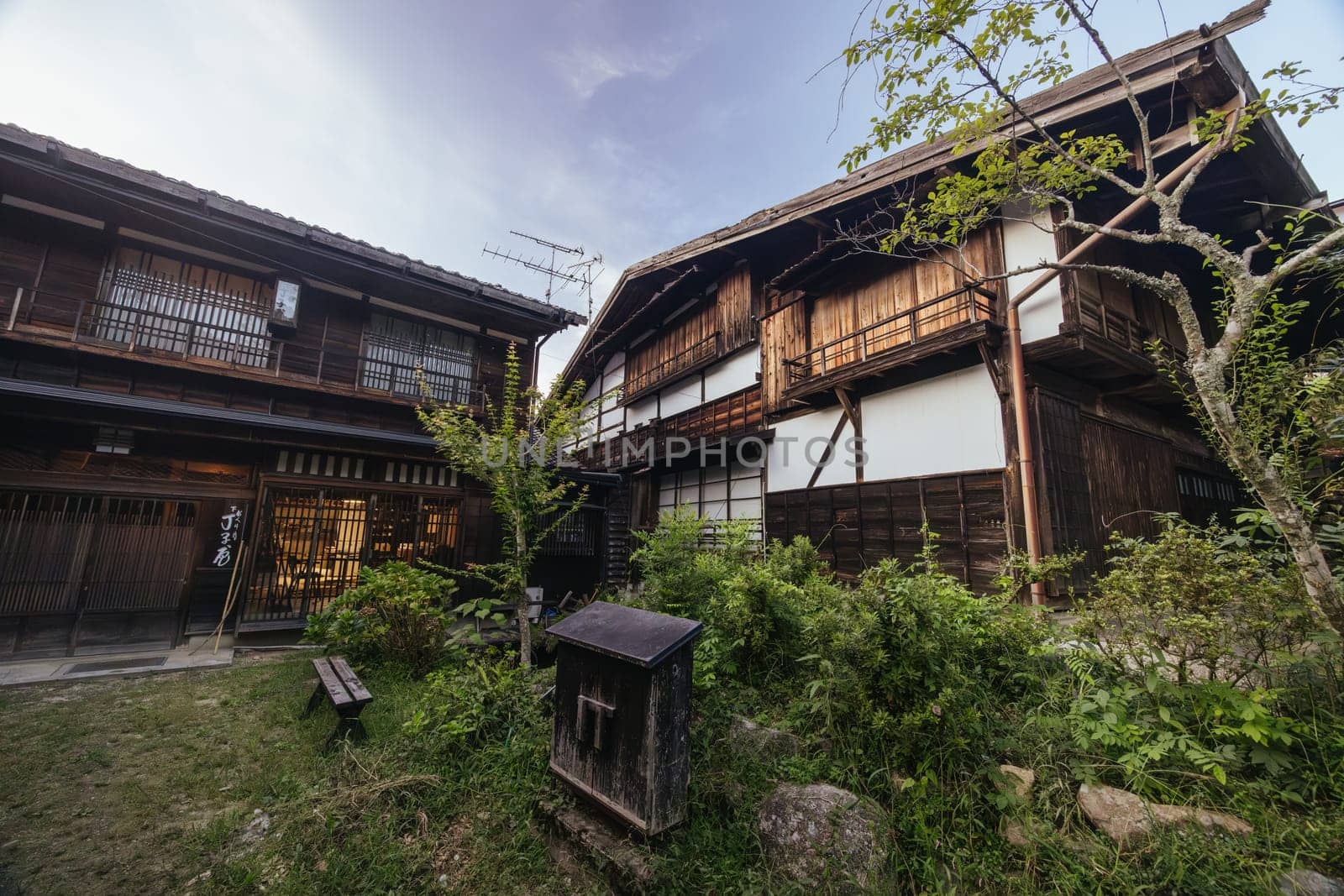 TSUMAGO, JAPAN - SEPTEMBER 20, 2024: The historic village of Tsumago at night in Gifu Prefecture near the town of Nakatsugawa in Japan