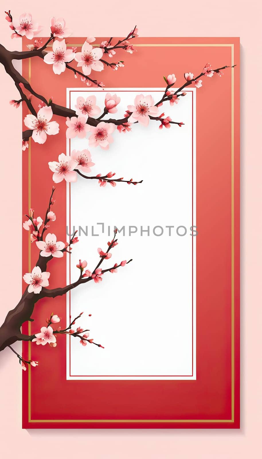 Decorative envelope for chinese new year celebrations and festive occasions. 2025 year of the snake chinese new year. 3d render .Vertical shot, ideal forsocial media stories background. AI generated.