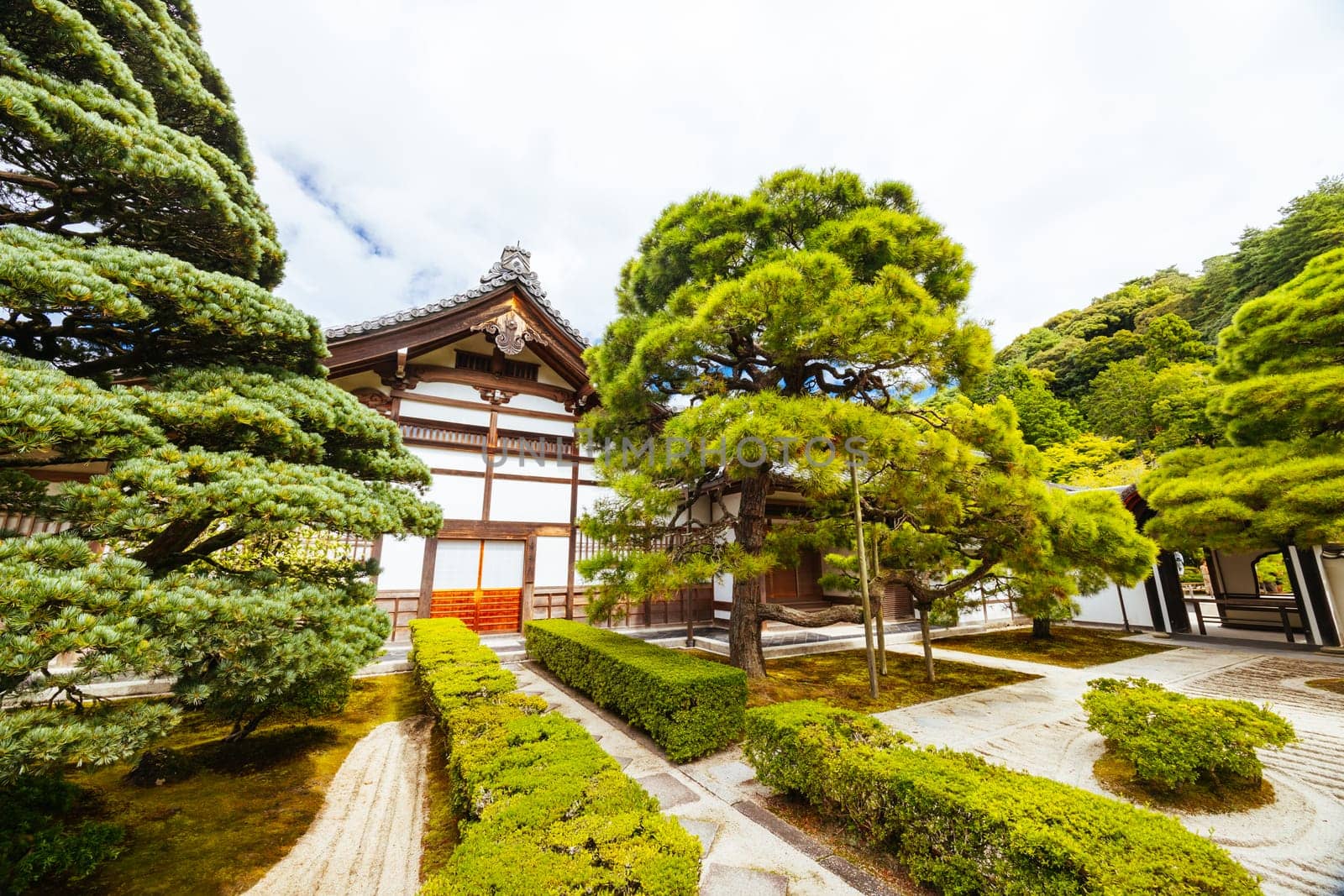 The stunning architecture and gardens at Silver Pavillion Ginkakuji temple in Kyoto, Japan