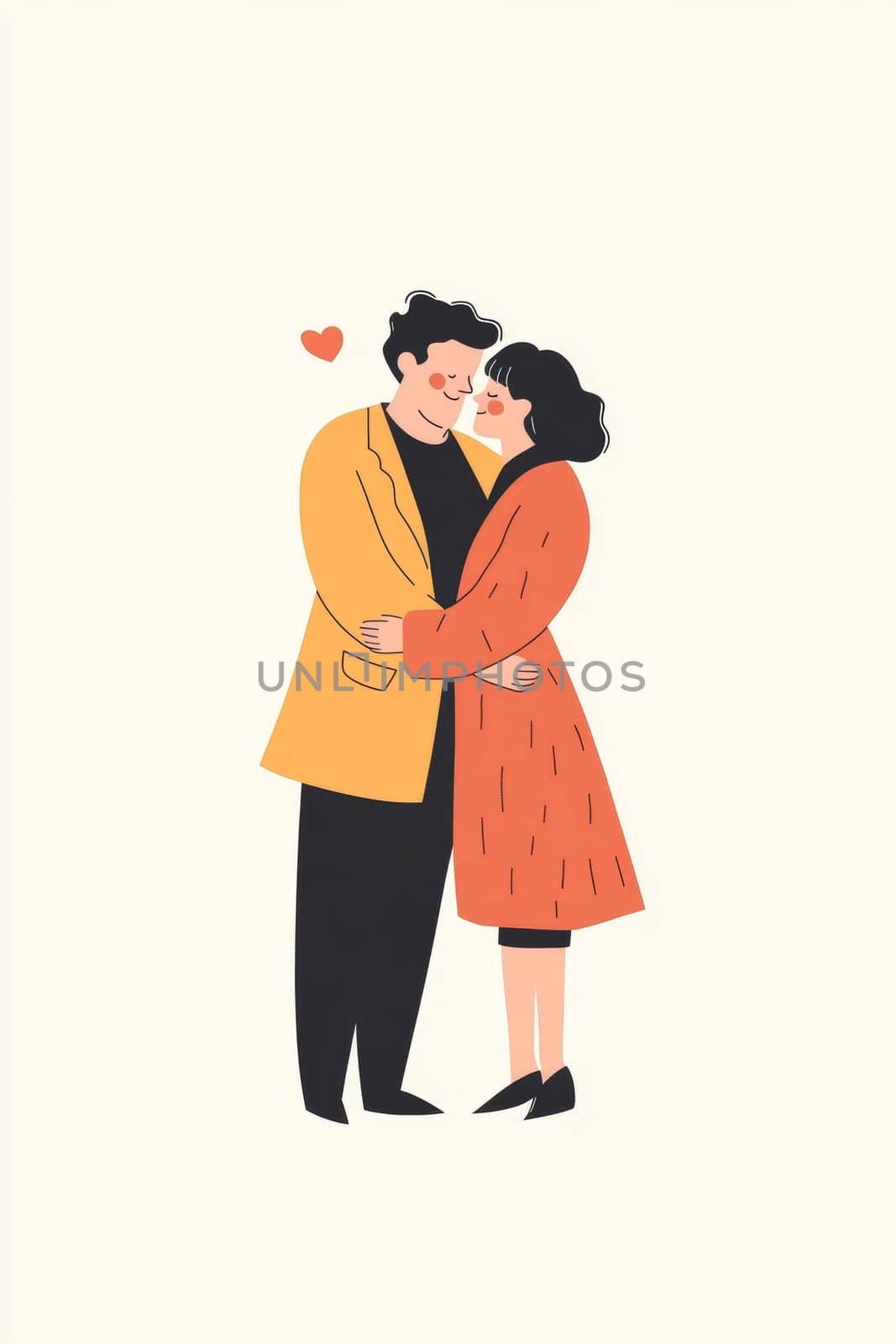 Middle-aged man and woman hugging each other. High quality photo