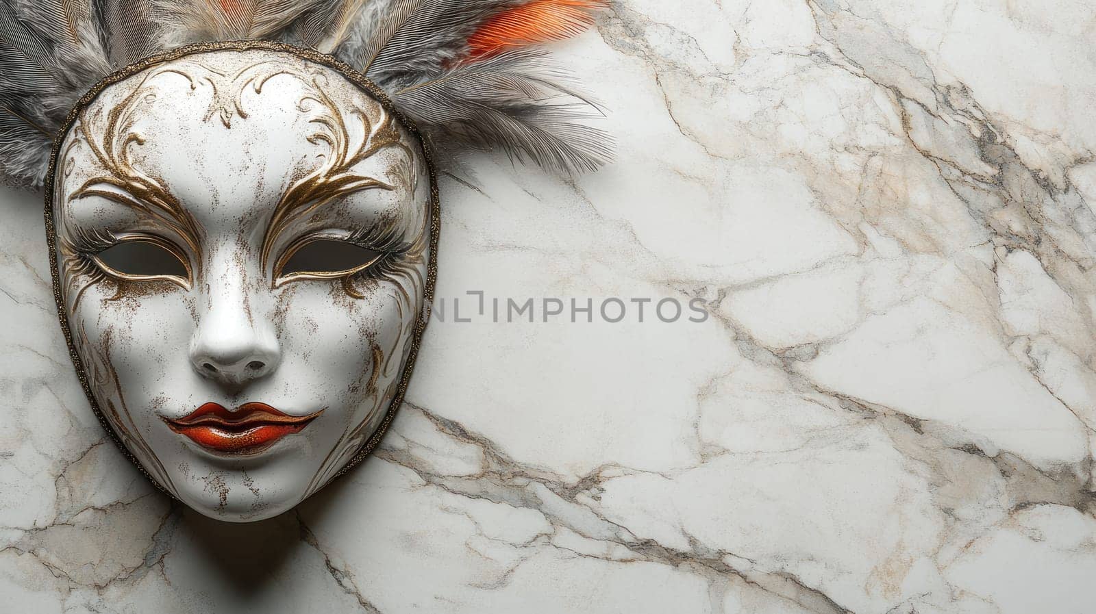 Enigma of celebration: carnival Venetian mask symbolizing secrecy, extravagance, crafted with exquisite detail, capturing spirit of centuries old traditions, mystique of masked revelers