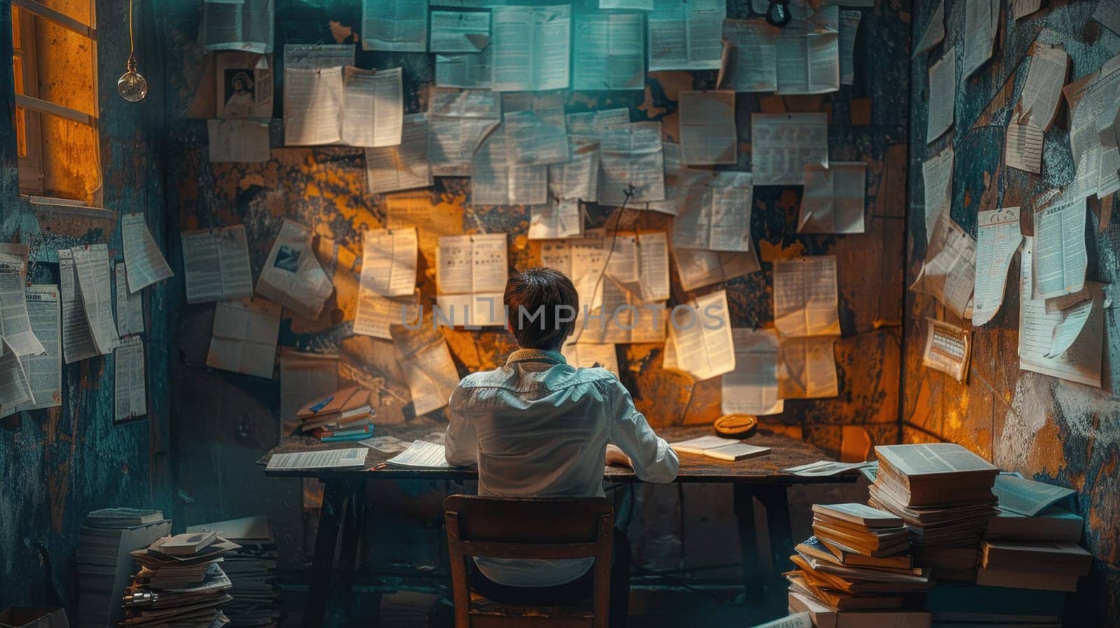 Portrait of a young man working on a project at home.