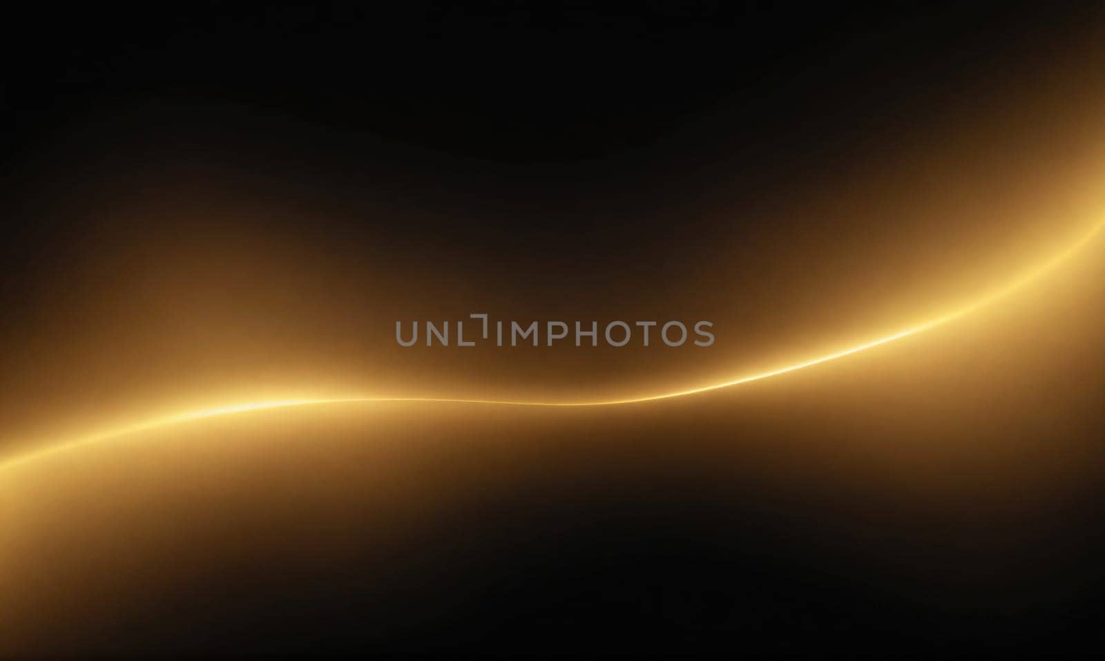 A glowing, curved line of light shines on a dark background. The light is a golden color, with a slight shimmer.