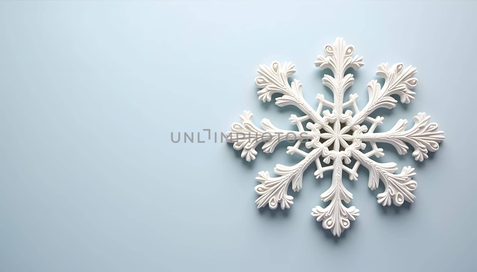 A set of beautifully crafted snowflake ornaments that sparkle, isolated on a plain background to highlight their intricate details. Ideal for festive decoration and winter themes