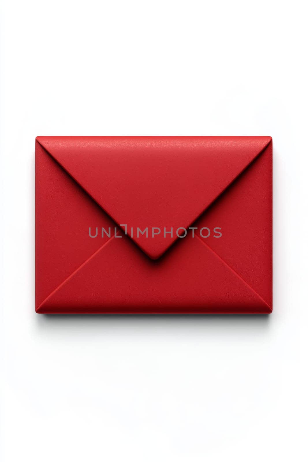 Red envelope on a white background. High quality photo