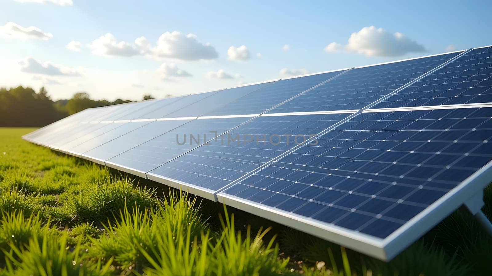 big solar power plant in the field, generative ai. High quality photo