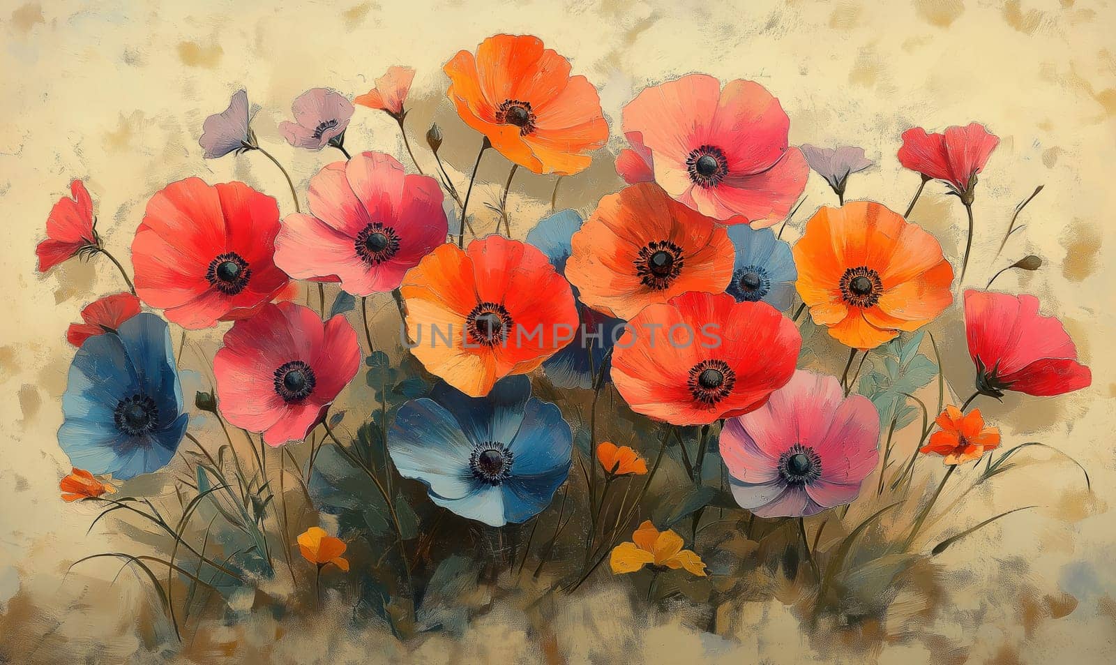 Vintage airy flowers on light background. Selective focus.
