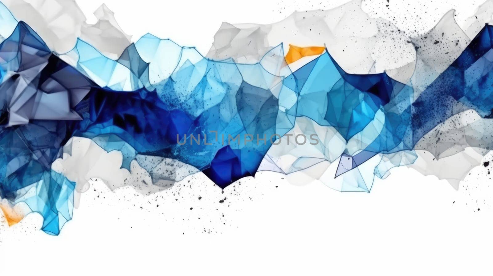 Abstract watercolor artwork mixed with buzzy geometric shapes for background of social media banner generative AI image