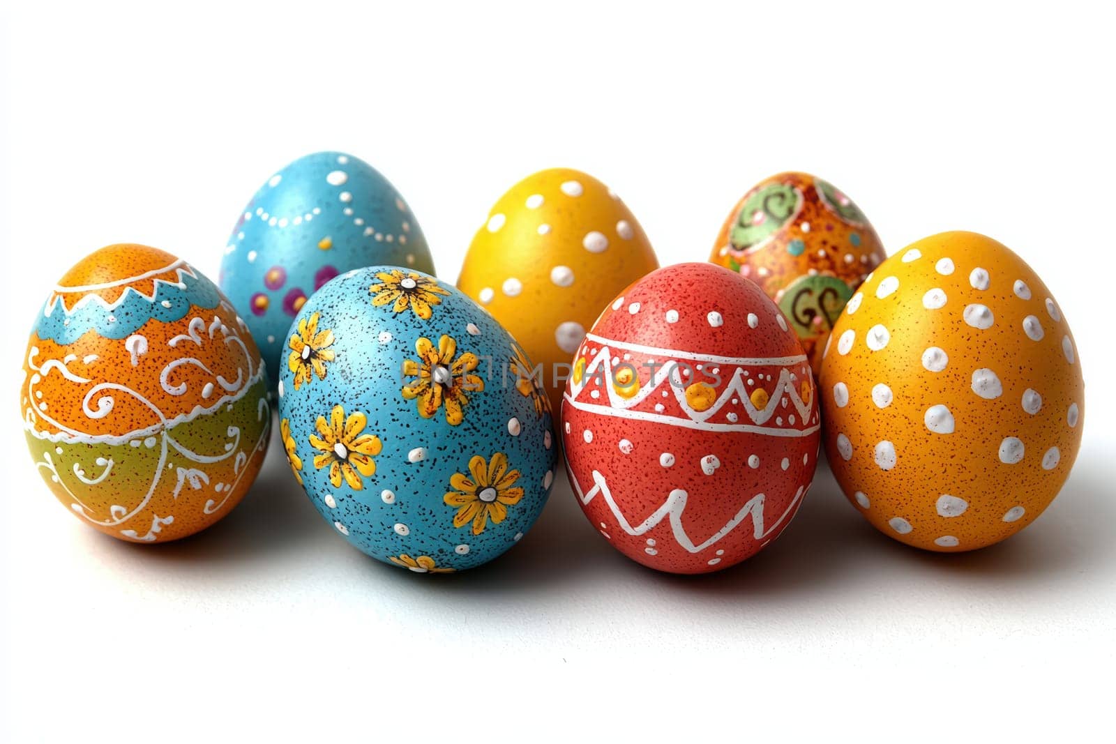Bright and vibrant handpainted Easter eggs that are perfect for enhancing your festive spring decorations