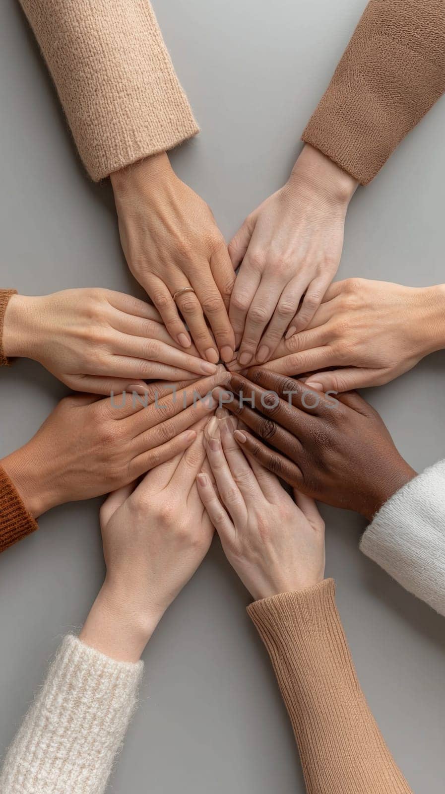 Harmony in diversity: a portrait of businesspeople from varied backgrounds, capturing unity, respect, joy in shared work, highlighting the beauty of togetherness regardless of appearance or ethnicity
