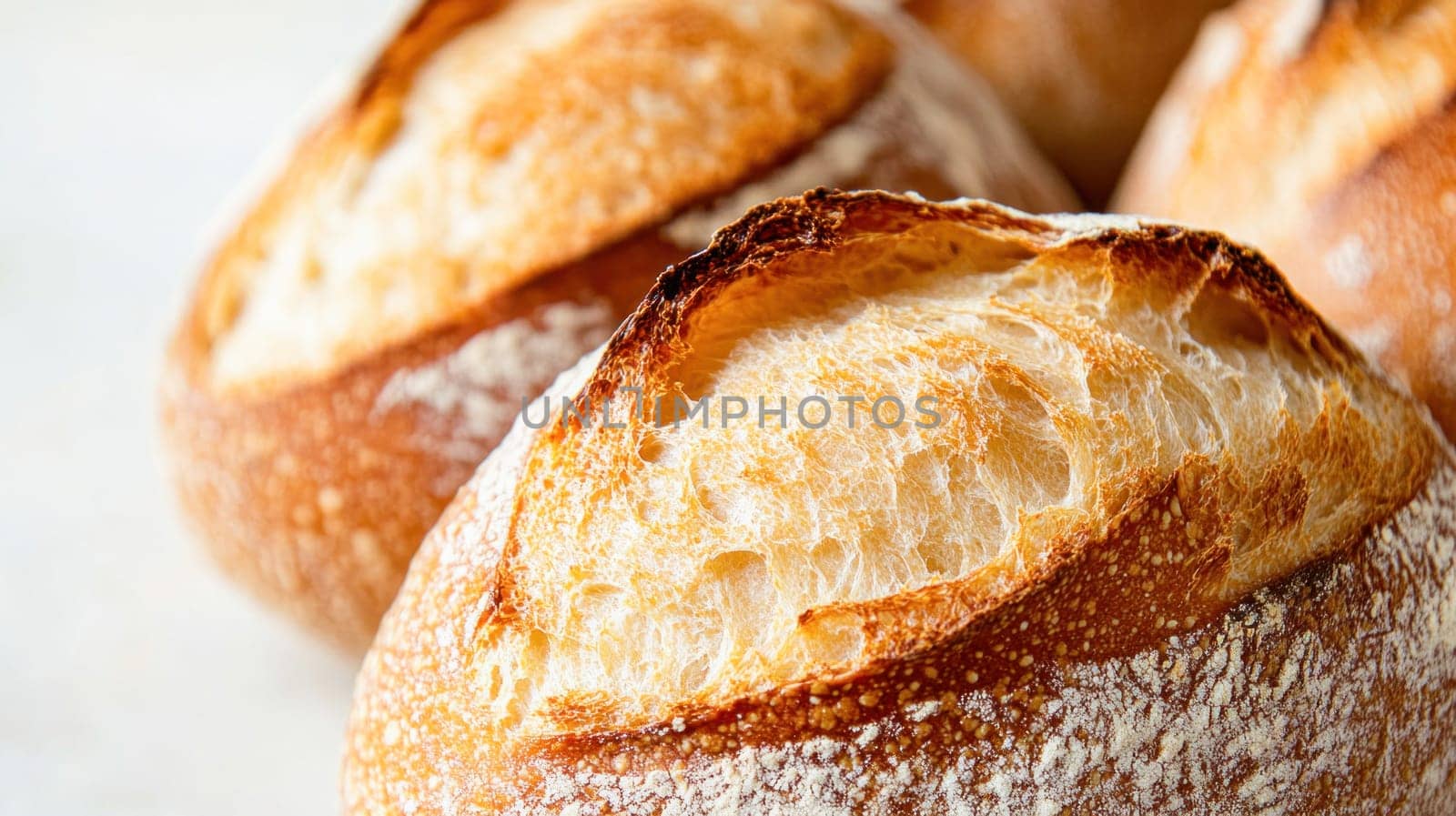 Freshly baked french baguette highlighting its crust, texture, and golden color