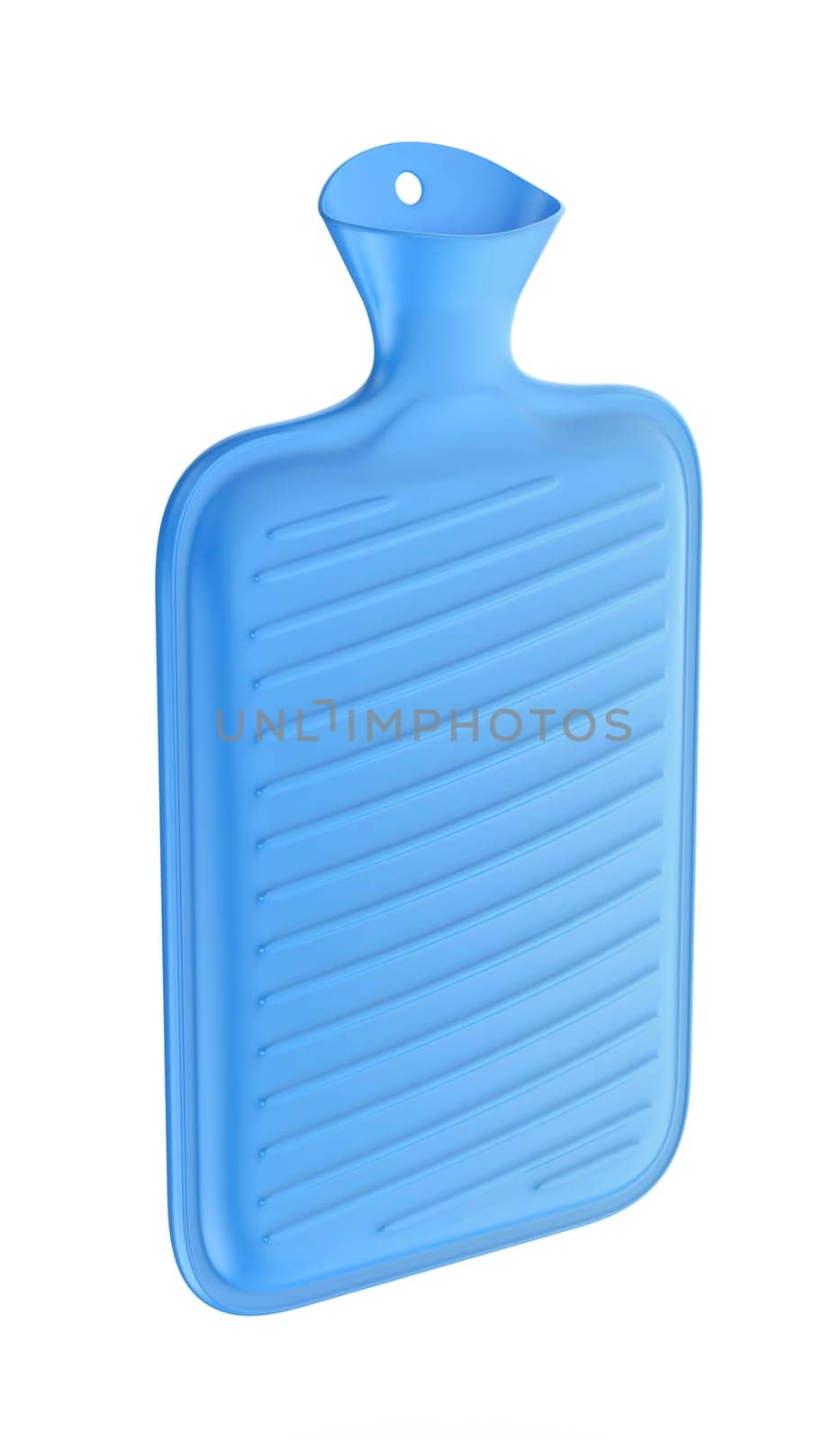 Rubber hot water bottle isolated on white background