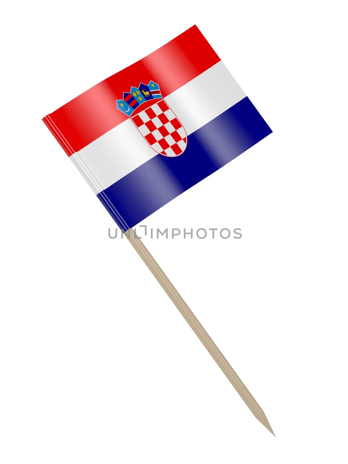 Croatian flag toothpick isolated on a white background