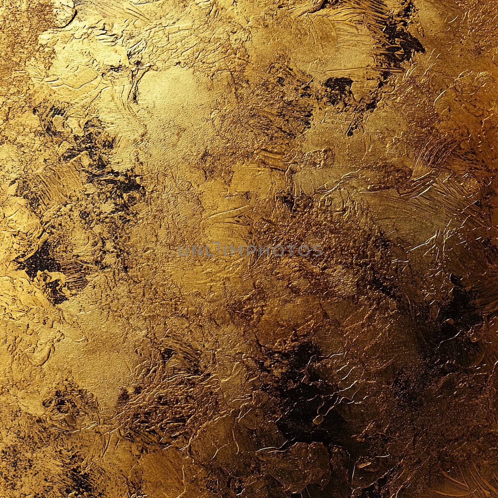 The surface features a rich, textured golden design, with intricate patterns and variations, creating a visually striking abstract aesthetic suitable for art enthusiasts.