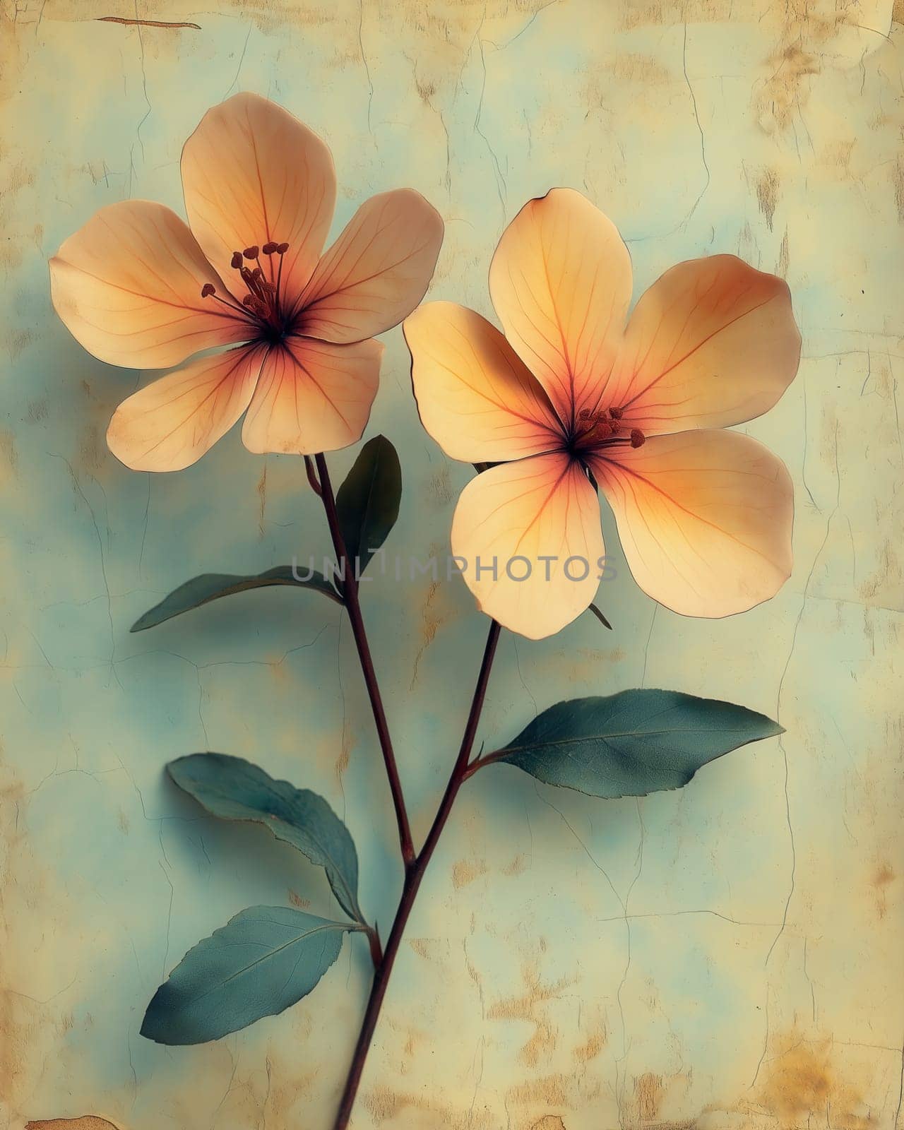 Vintage delicate flowers on a light background. Selective focus.