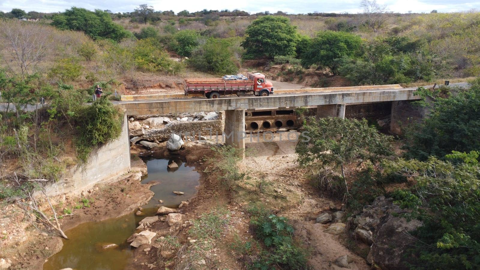anage, bahia, brazil - june 26, 2024: view of a dry river in the rural area of ​​the city of Anage.