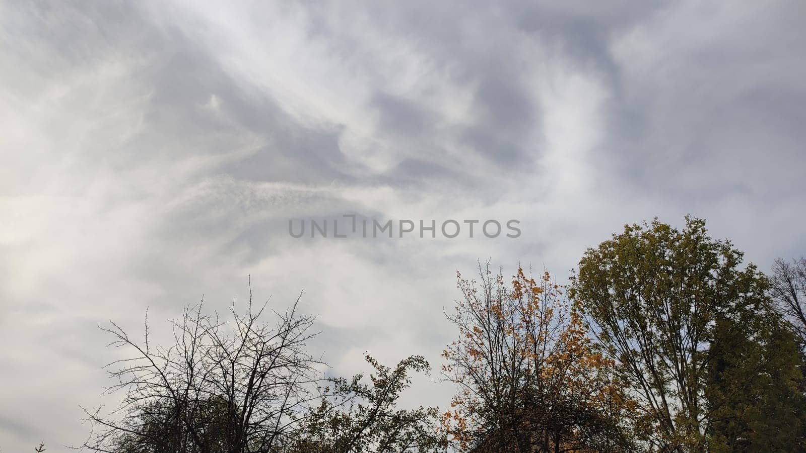 gray sky white clouds background nature air sun light atmosphere weather autumn. High quality photo