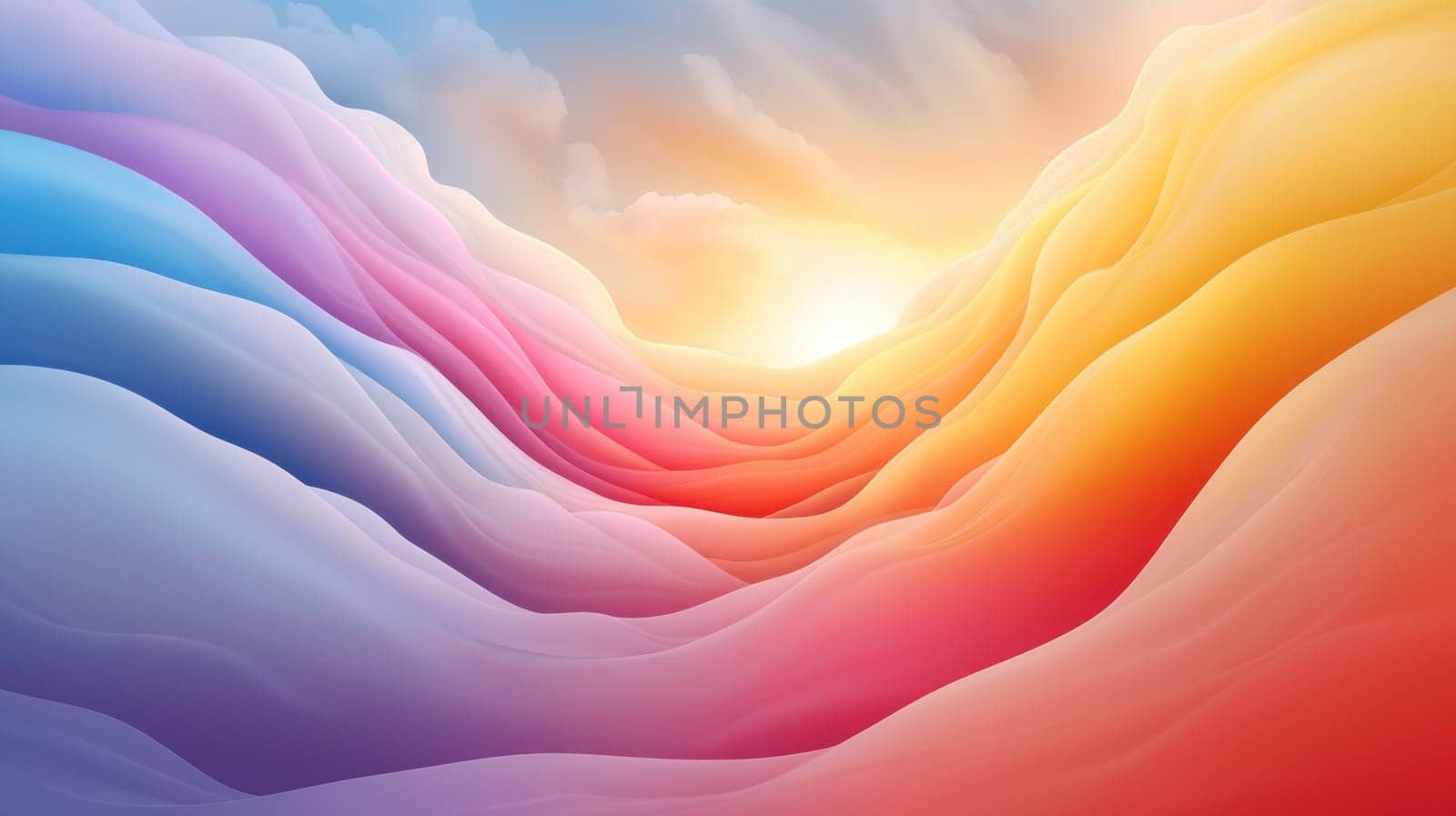 swirling vortex of soft colors and light creates serene landscape.