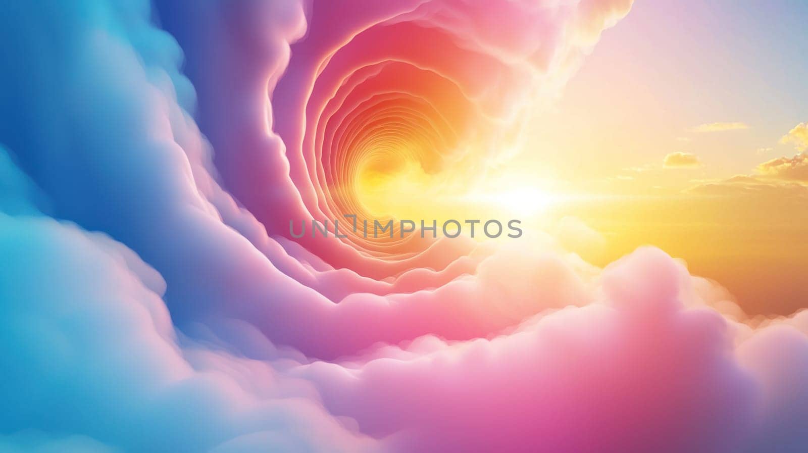 swirling vortex of soft colors and light creates dreamy atmosphere.