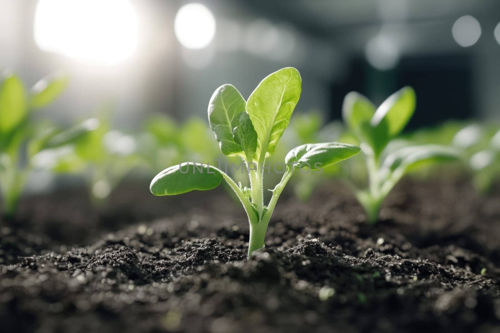 Fresh beginnings: green sprouts symbolizing growth, renewal, representing beauty of nature resilience, promise of new life as they emerge from the earth, vibrant, full of potential