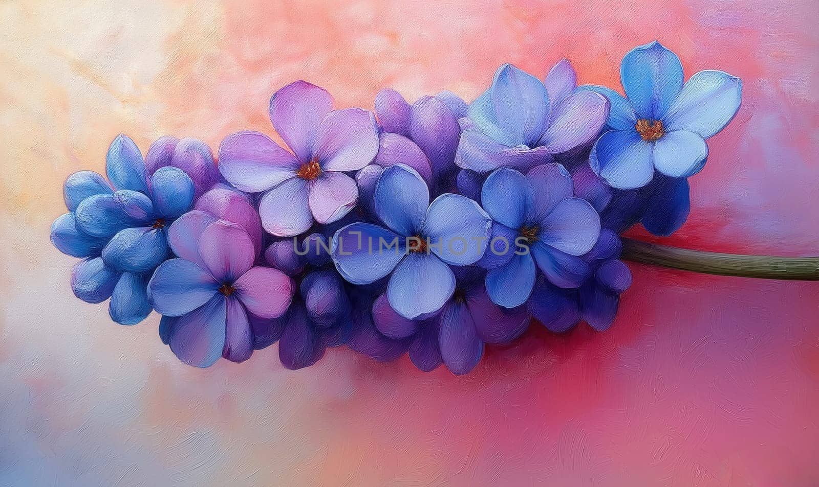 Watercolor, colorful hyacinth flower on a colored background. Selective focus.