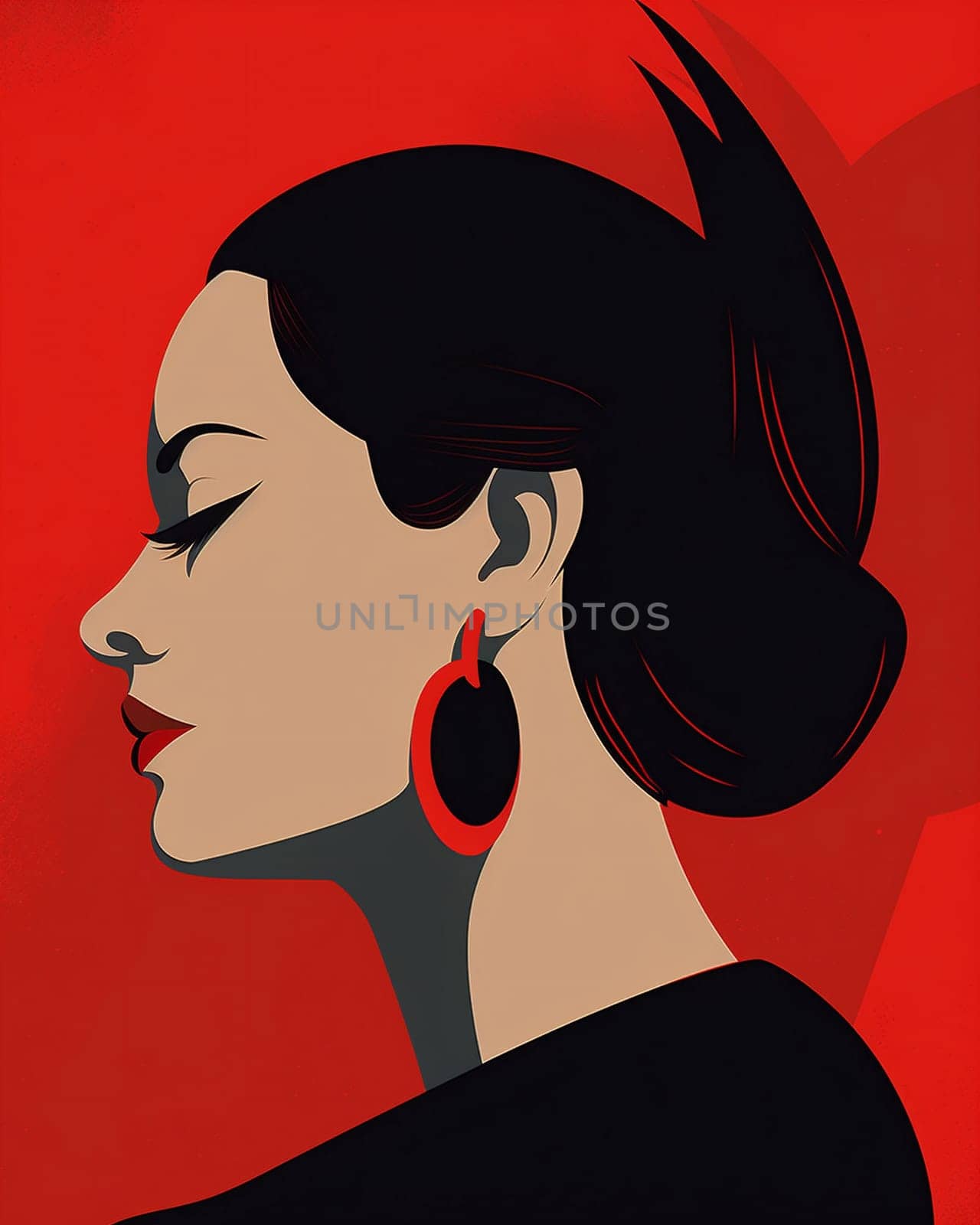 woman beauty glamour red vintage female poster background fashion portrait luxury model. Generative AI. by Vichizh