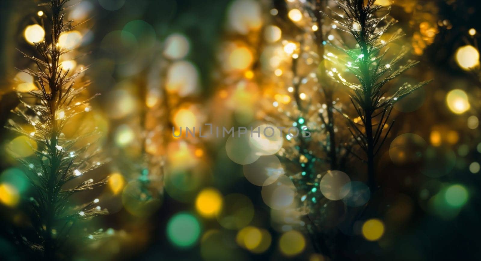 bright winter celebration light background christmas holiday decoration bokeh tree blur. Generative AI. by Vichizh