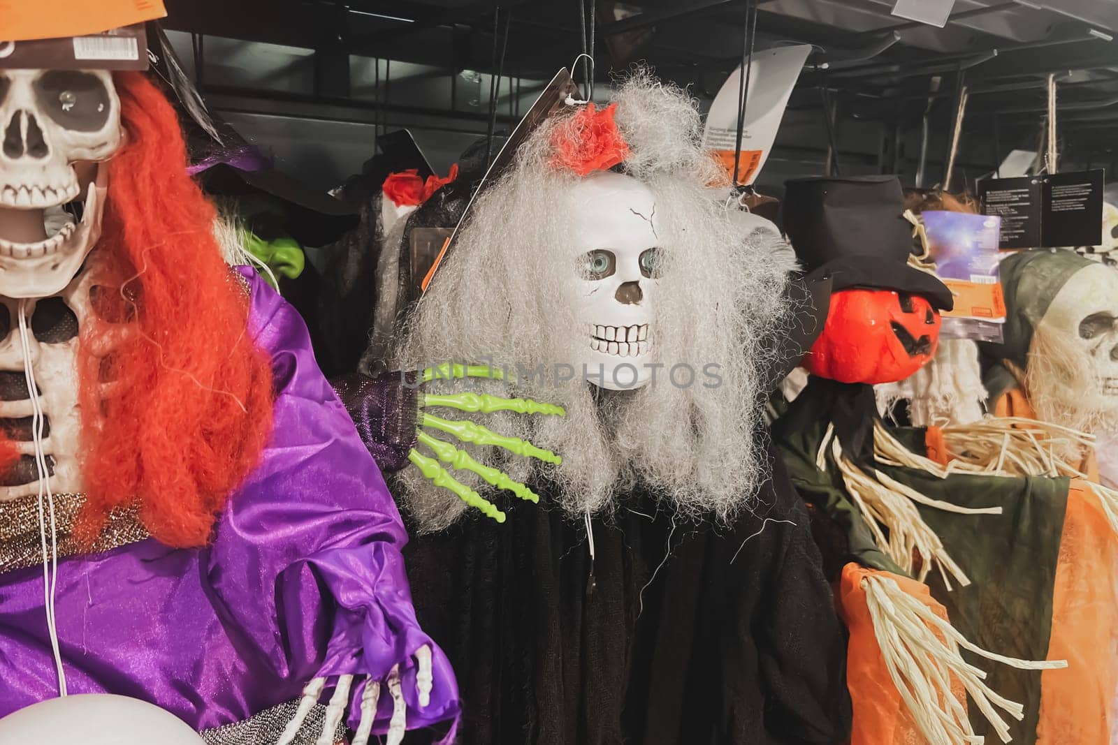 A skeletons and zombi Halloween Costume Store