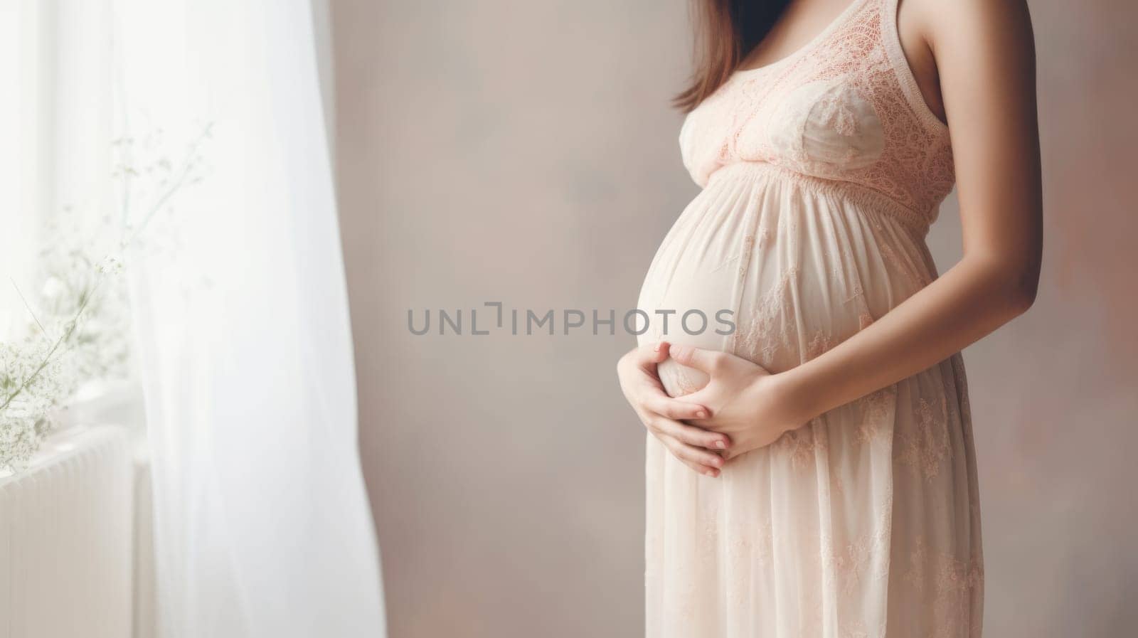 woman pregnant expecting maternity dress mom, ai