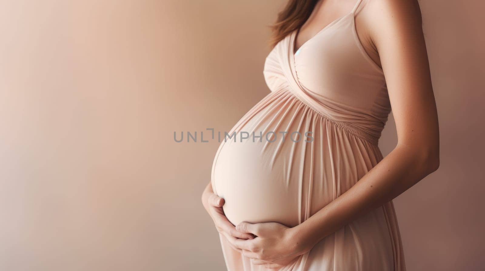 woman pregnant expecting maternity pink dress mom, ai