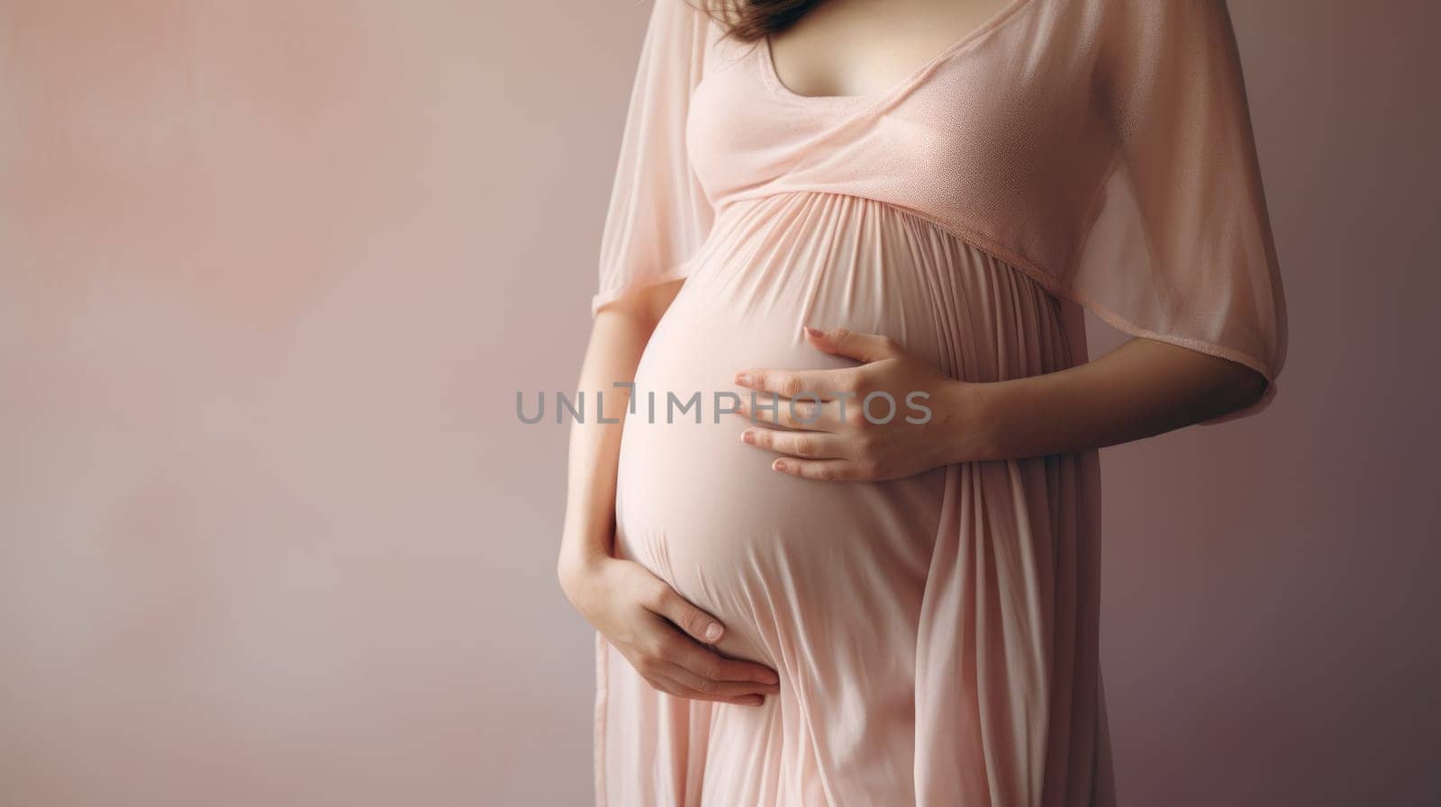 woman pregnant expecting maternity pink dress mom, ai by rachellaiyl