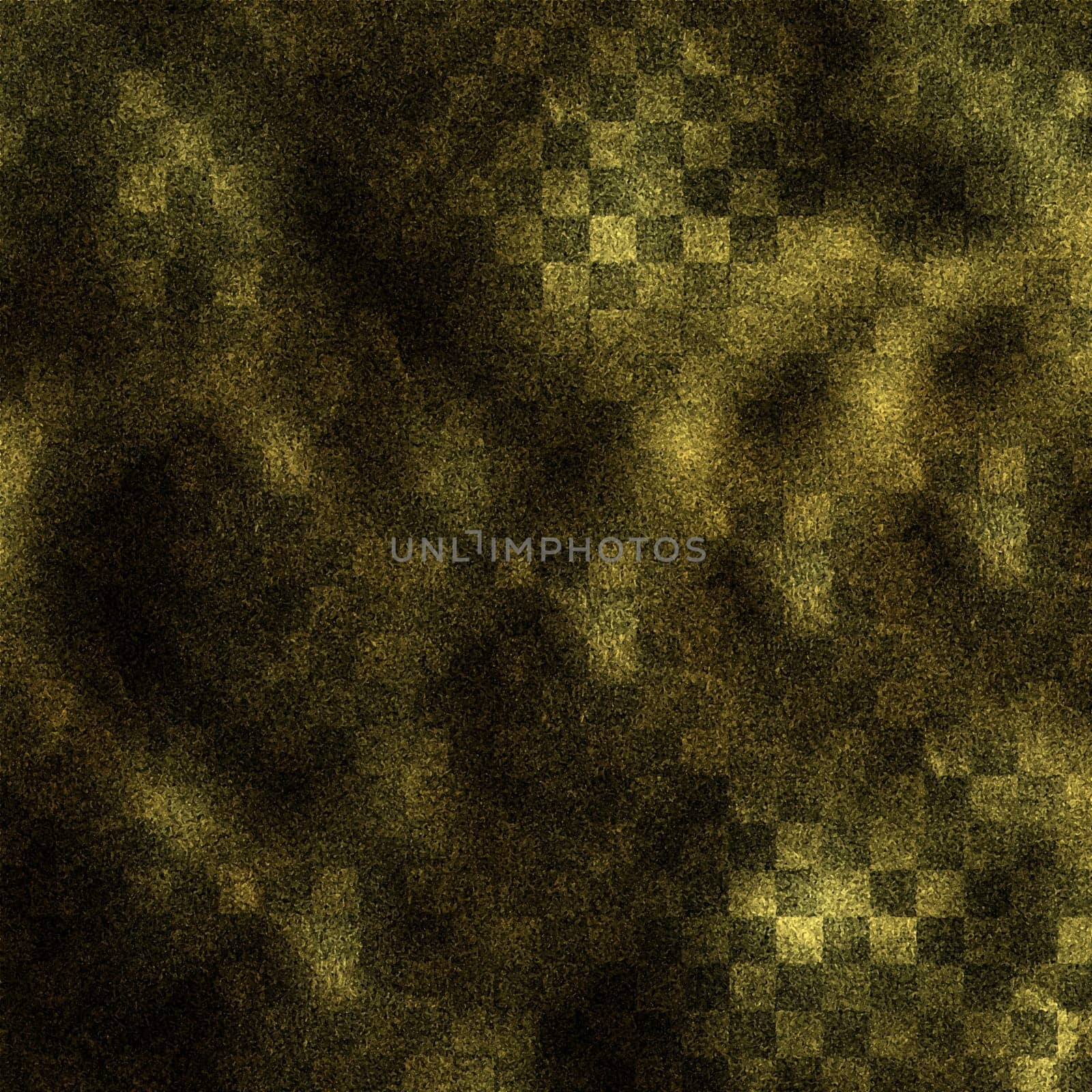 Yellow and black stylized abstract old background with a checkerboard pattern on the surface